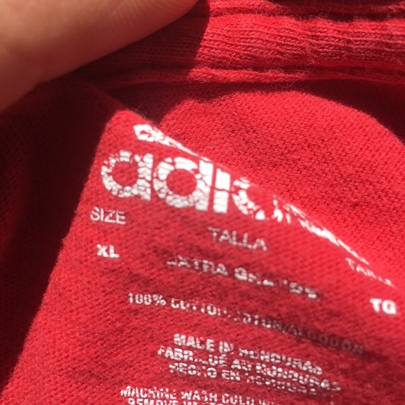 Adidas mini stripe t-shirt red size xl - Picture 3 of 3